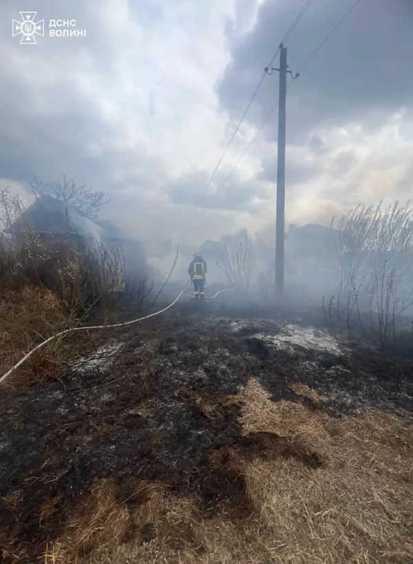 На Волині жінка хотіла спалити суху траву, а запалила свою дачу (фото)