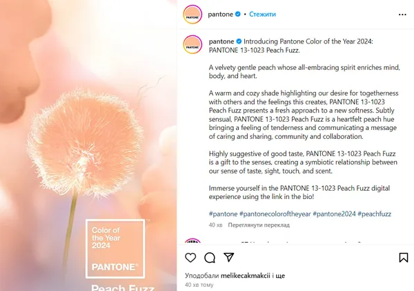 Pantone назвав головний колір 2024 року