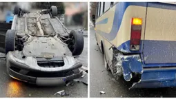 Авто протаранило маршрутку і перекинулось: деталі ДТП на Львівській у Луцьку (фото, відео)