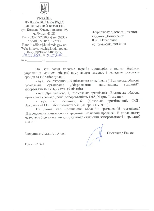 У Луцькраді розповіли, як орендарі платять за комунальні приміщення 