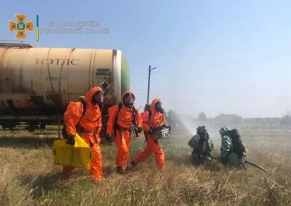 «Витік аміаку на залізниці», – у Ковелі тренувалися рятувальники (фото)