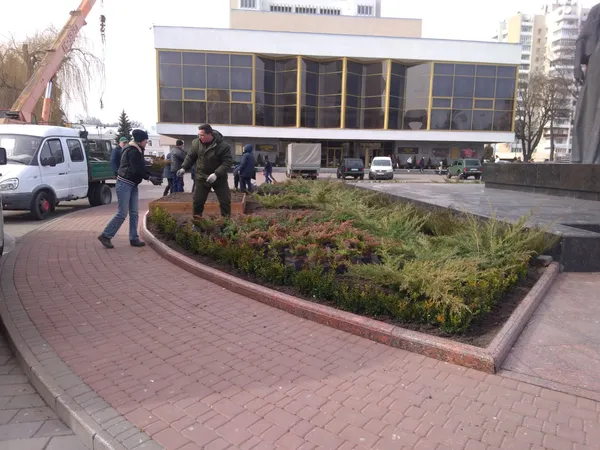 На Театральному майдані Луцька до виставки готуються лісівники