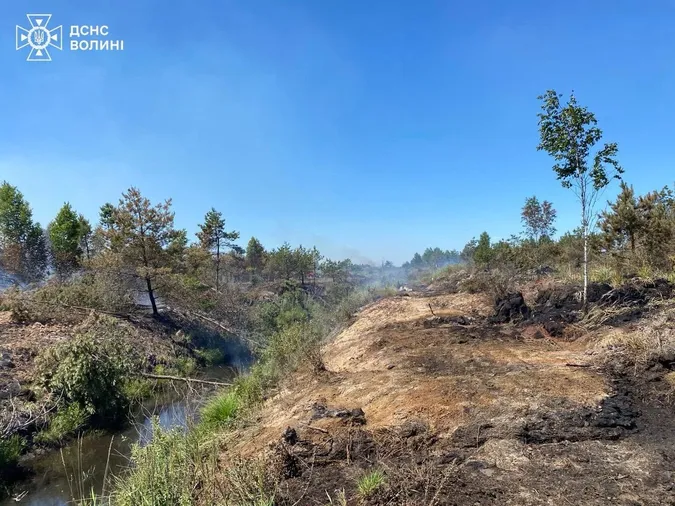 Розгорілося на чотири гектари: на Волині гасять пожежу торфовища (фото)