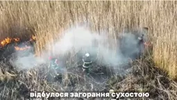 Гасили понад 7 годин: рятувальники показали, як горіло поле біля Луцька (відео)