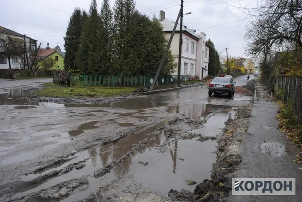 Мешканці Любомля обходять багнюку по парканах (фото)