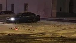 У Луцьку на Замковій площі влаштували дрифт і роз'їхали лампадки (фото)