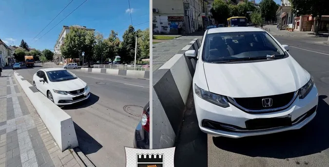 У центрі Луцька двоє автохамів запаркувалися посеред мосту