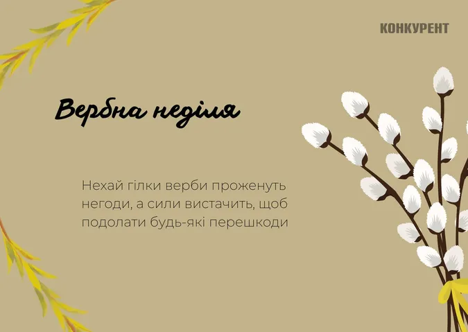 Вербна неділя: листівки та привітання