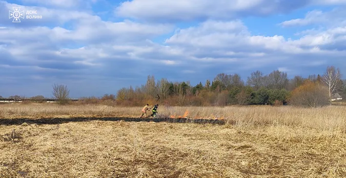 Через паліїв на Волині знову горіли поля і сухостій