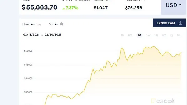 Оновив рекорд: Bitcoin коштує вже понад 55 тисяч доларів