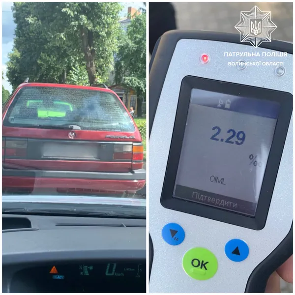 За вихідні у Луцьку та Ковелі патрульні зловили дев'ять п'яних водіїв (фото)