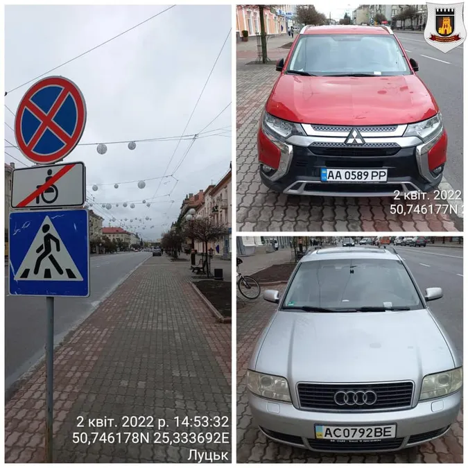 За день в центрі Луцька виявили понад пів сотні «паркохамів» (фото, відео)