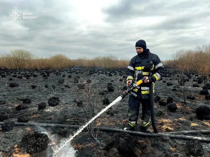 На Волині другий день палає величезне торфовище (фото)
