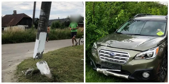 У Ковелі нетверезий молодик на Subaru зламав електроопору (фото)