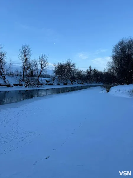 У Луцьку в центральному парку в мороз -17 °C бігав чоловік без одягу (фото, відео)