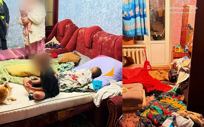 Бруд, крики дітей і п'яна мати на підлозі: у Ковелі поліція жахнулася умовами місцевого сімейства