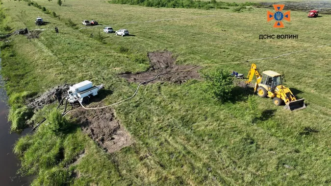 На Волині горить торф'яник на площі 1 гектар (фото)