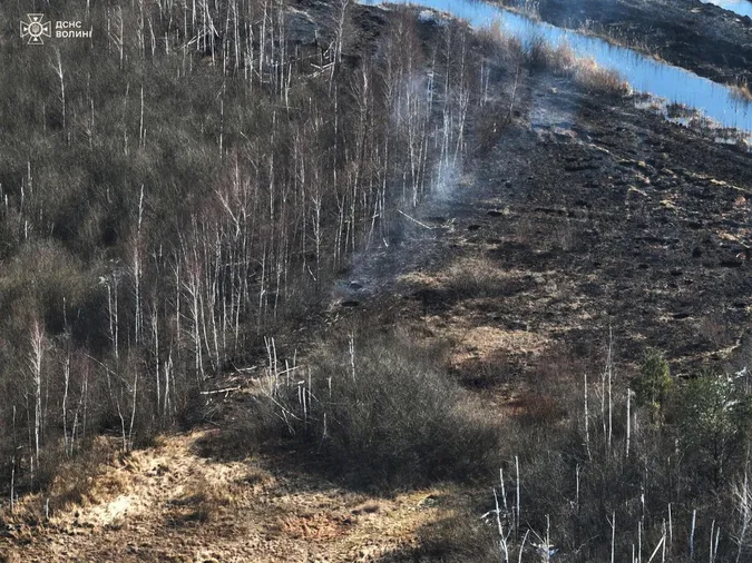 Пожежу побачили з дрона: на Волині горить торфовище (фото)