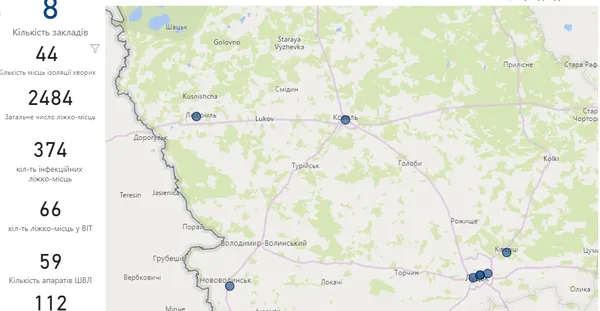 На Волині буде 8 лікарень першої хвилі для госпіталізації пацієнтів з коронавірусом