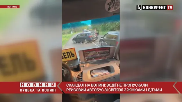 На Світязі у жахливу спеку водії не давали автобусу з дітьми об'їхати довжелезний затор (відео)