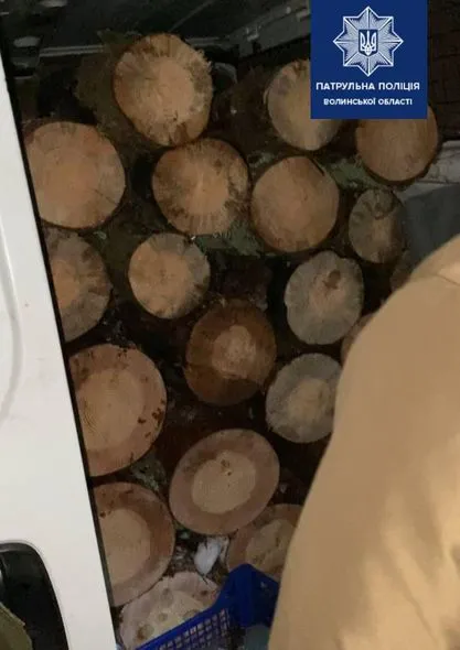 На Волині затримали бус з деревиною