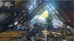 Згоріла покрівля: на Волині через несправність пічного опалення загорілася господарська будівля (фото)