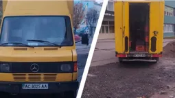 У центрі Луцька хлібовоз пошкодив новеньку бруківку (фото)