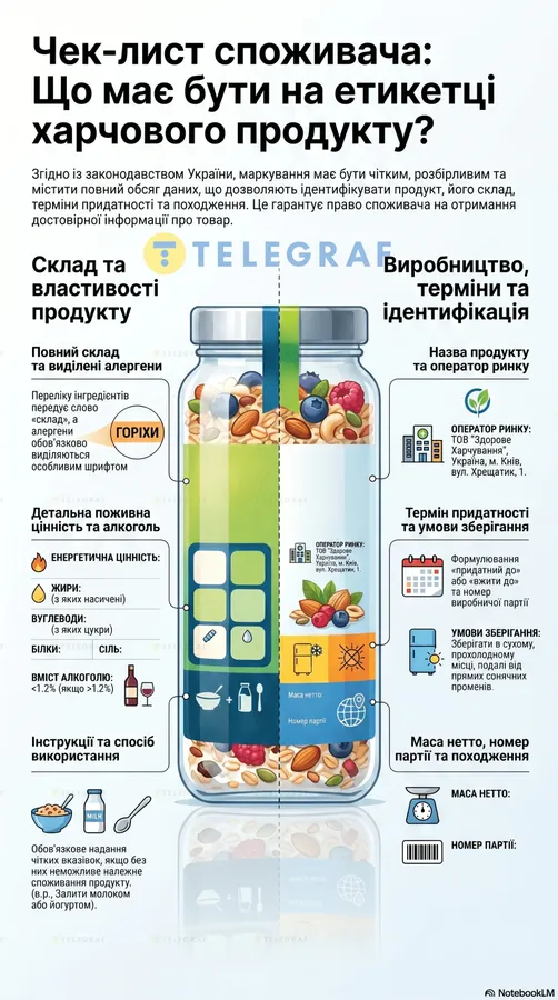 Що має бути на етикетці/ Згенеровано ШІ, «Телеграф»