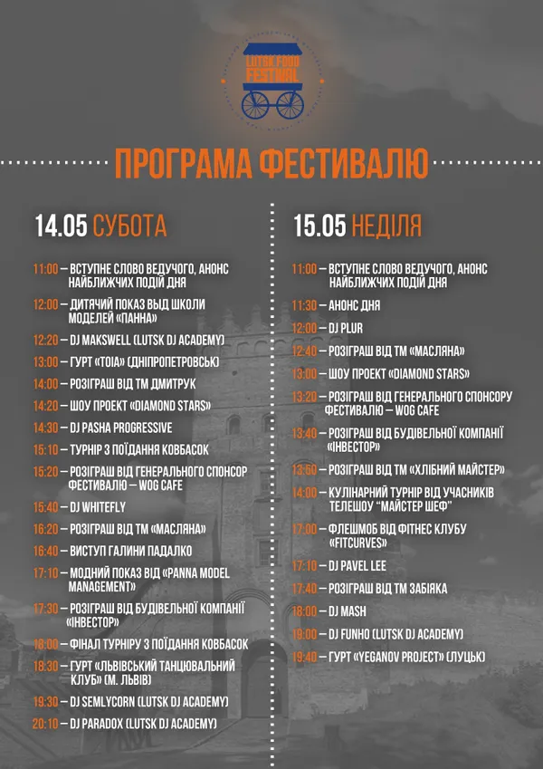 З'явилася погодинна програма та карта розташування на «Lutsk Food Fest»