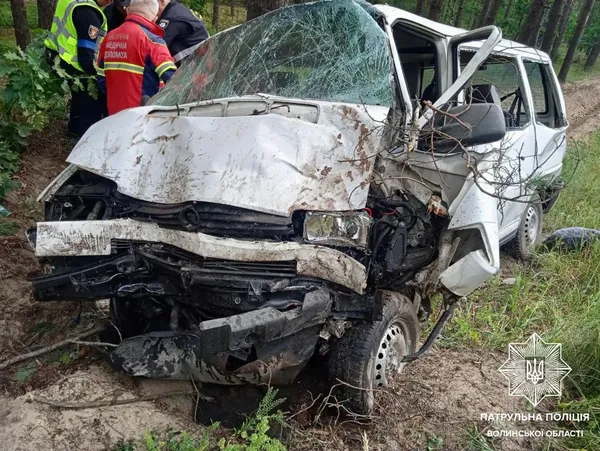 Авто – вщент: на Волині водій заснув за кремом та злетів у кювет (фото)