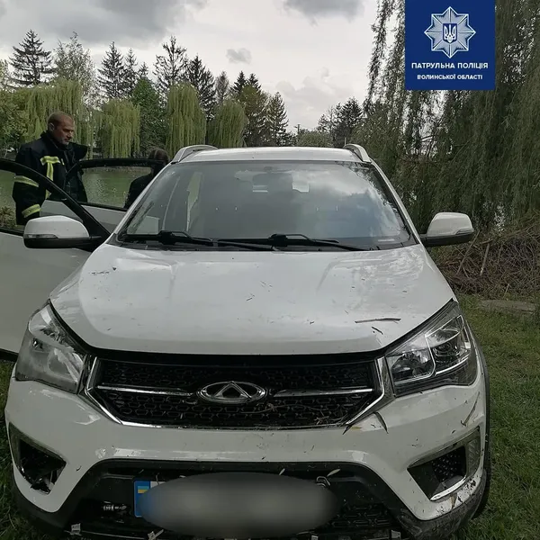 Думала, що вкрали: власниця автівки, що скотилася в ставок, викликала копів (фото)