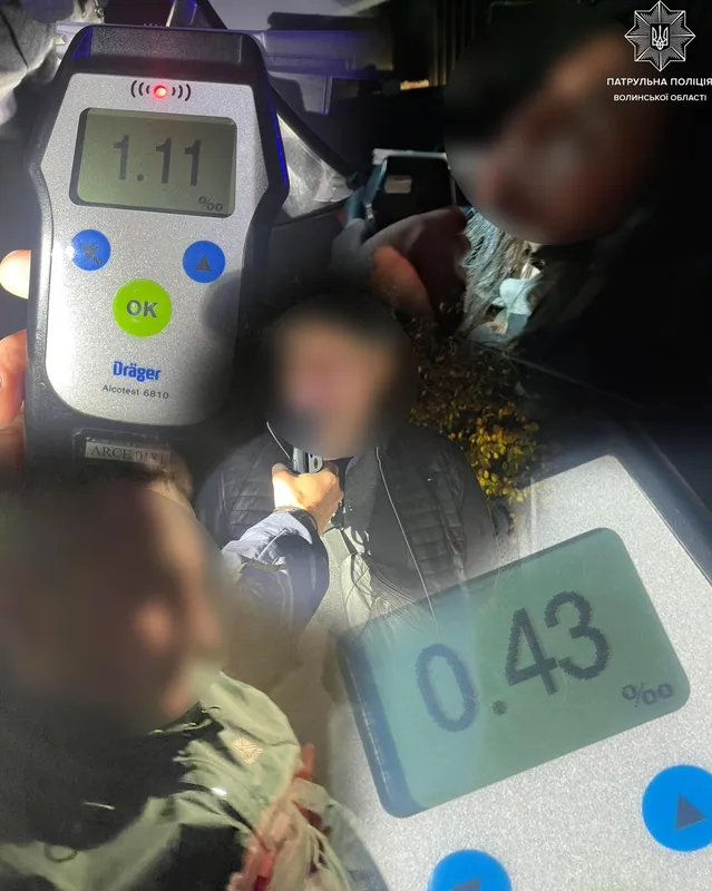 П'яні втікачі та водії-порушники: на Волині за ніч патрульні зупинили трьох керманичів напідпитку
