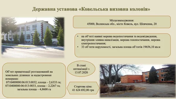 «Ковельську виховну колонію» продадуть на аукціоні (відео)