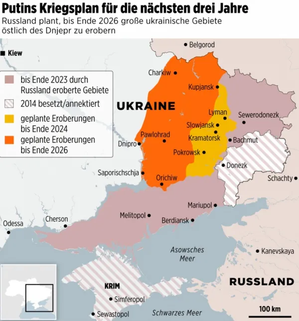 ISW проаналізував російський план окупації України до 2026 року