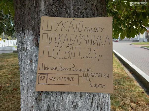 У Луцьку «підкаблучник» шукає роботу (фото, відео)