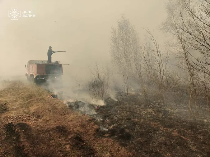 Масштабну пожежу під Шацьком здолали лише наступного дня (фото)