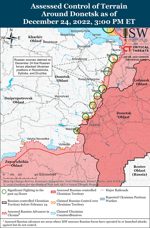 ISW: Росіяни сповільнили наступ на Бахмут і хочуть тактичну або оперативну паузу