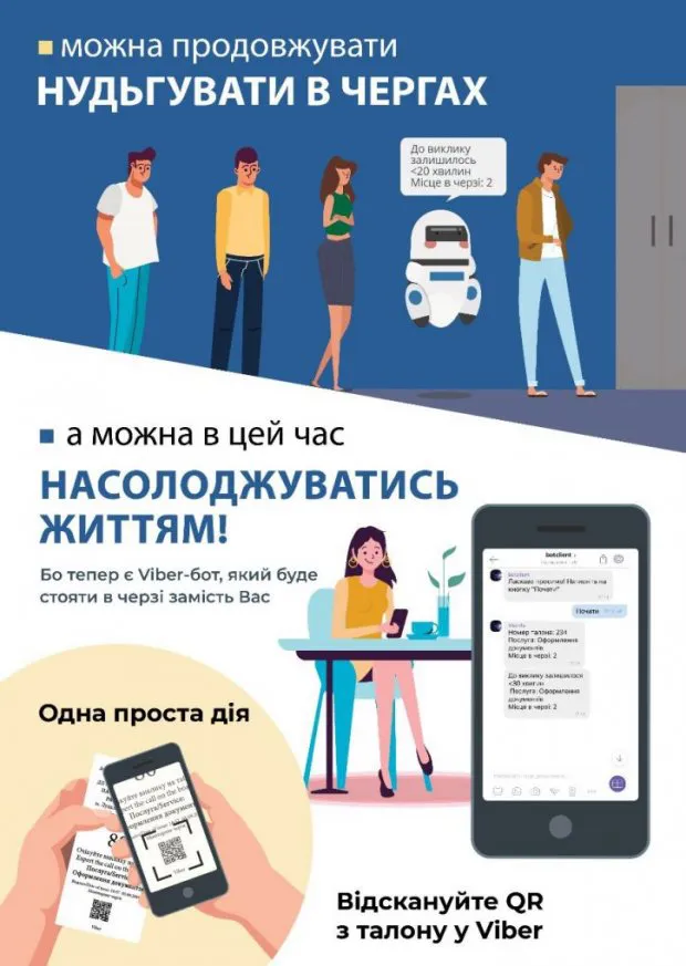 В Україні чат-бот «стоятиме» в черзі на паспорт замість користувача
