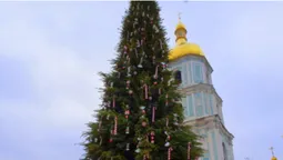 На Софіївській площі Києва встановили головну новорічну ялинку (фото)