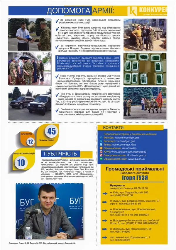 Ще один нардеп з Волині оприлюднив звіт про роботу