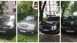 У Луцьку в одному дворі 27 авто стояли на газонах (фото)