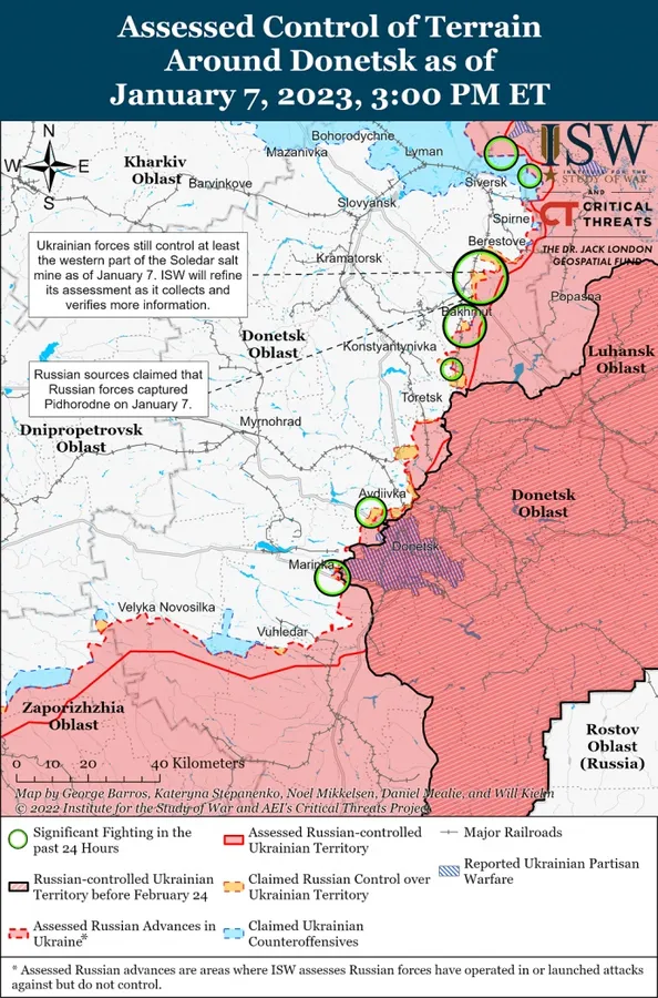 Російські війська далекі від оперативного оточення Бахмута – ISW
