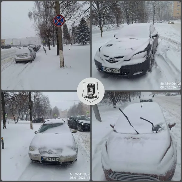 Ігнорують знаки: у Луцьку «паркохами» блокують прибирання снігу (фото)