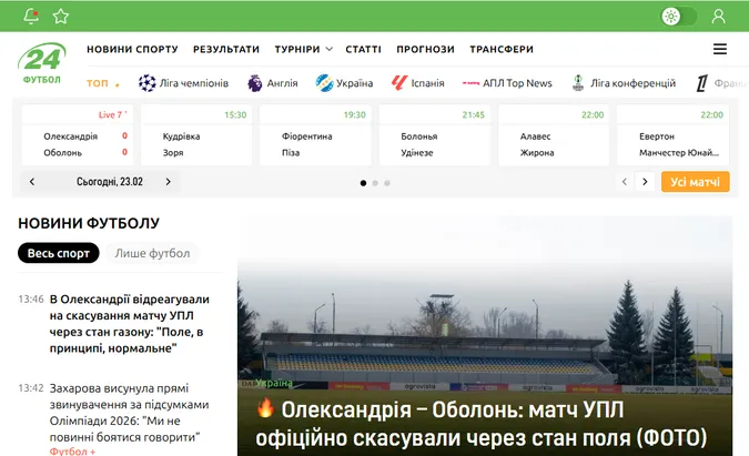 Футбол 24: ексклюзивні матеріали та свіжі новини футболу