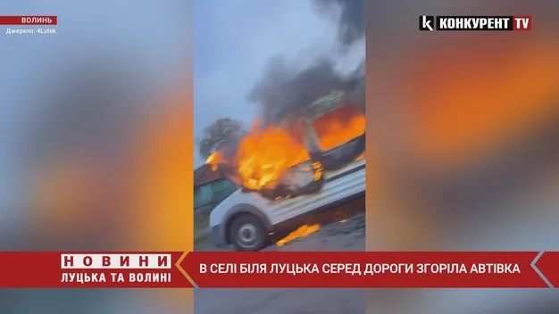 У селі під Луцьком згорів легковик (фото, відео)