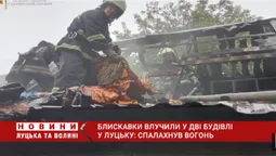 Блискавки влучили у дві будівлі у Луцьку: спалахнув вогонь (відео)