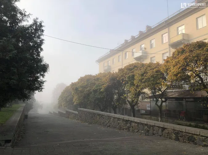 Центральний парк Луцька у ранковому тумані (фото)