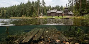Серед вікових сосен на Поліссі причаїлось озеро, дно якого встелили дубом для панночки (відео)