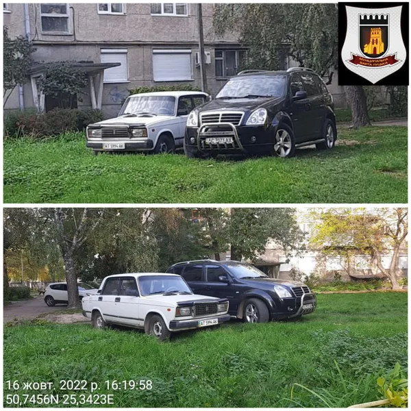 У Луцьку муніципали оштрафували водіїв за парковку на газоні (фото)