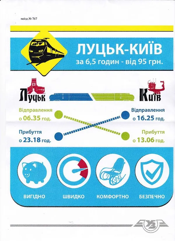 З Луцька до Києва курсує швидкісний поїзд